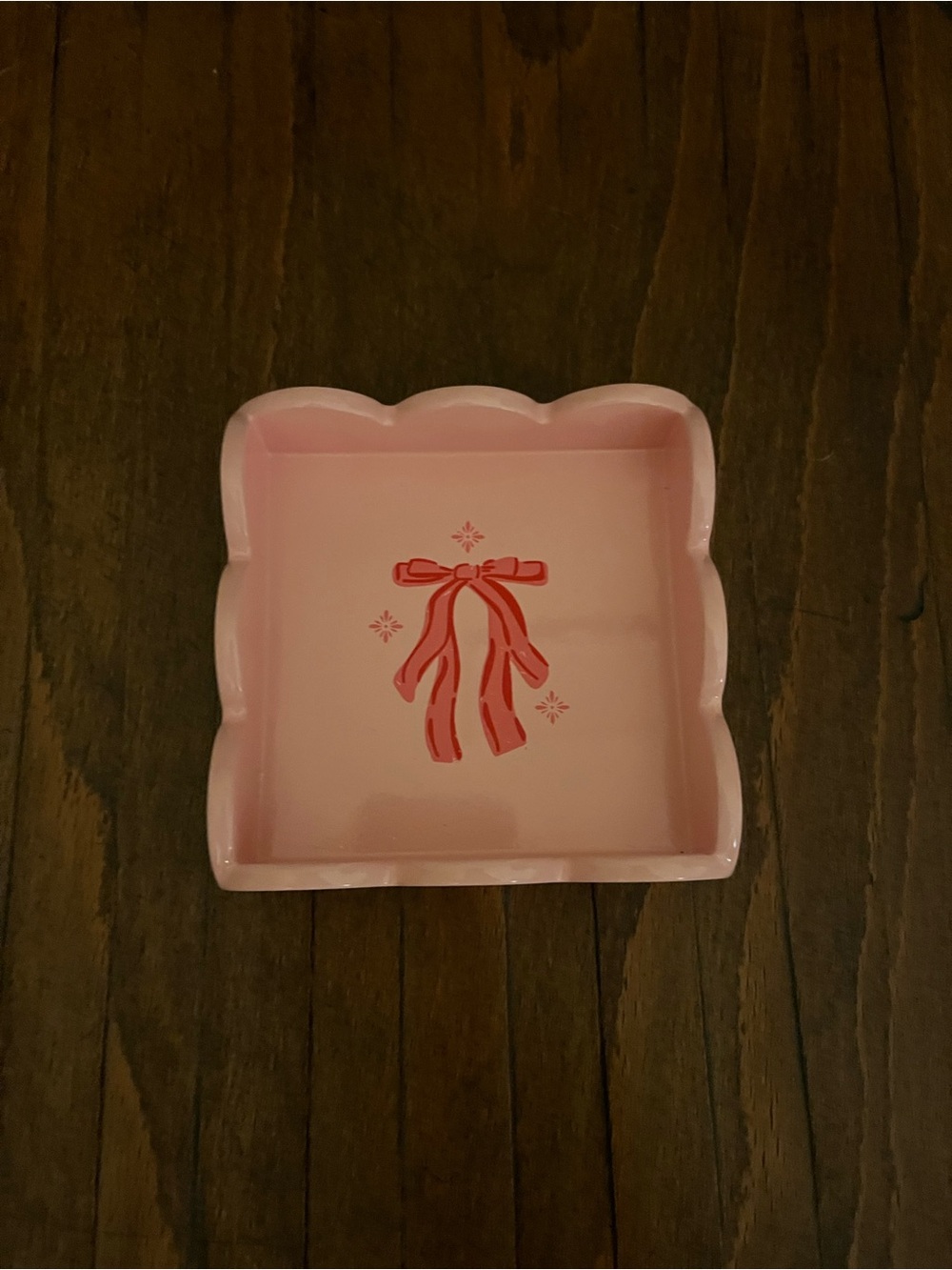 The Darling Effect pink bow trinket dish